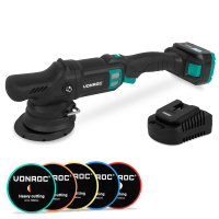 PRO Dual Action Polisher 20V – Ø 125mm | Incl. 4.0Ah Battery, quick charger and 5 polishing pads